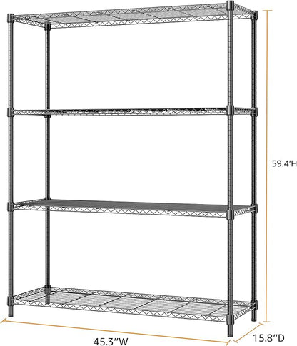 1400 lbs 4 Tier Storage Rack Metal Wire Shelving Unit, Storage Standing - Image 3