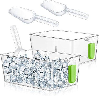 Havawish Ice Storage Bin and Flexible Scoop Set Plastic Freezer Bin by Havawish