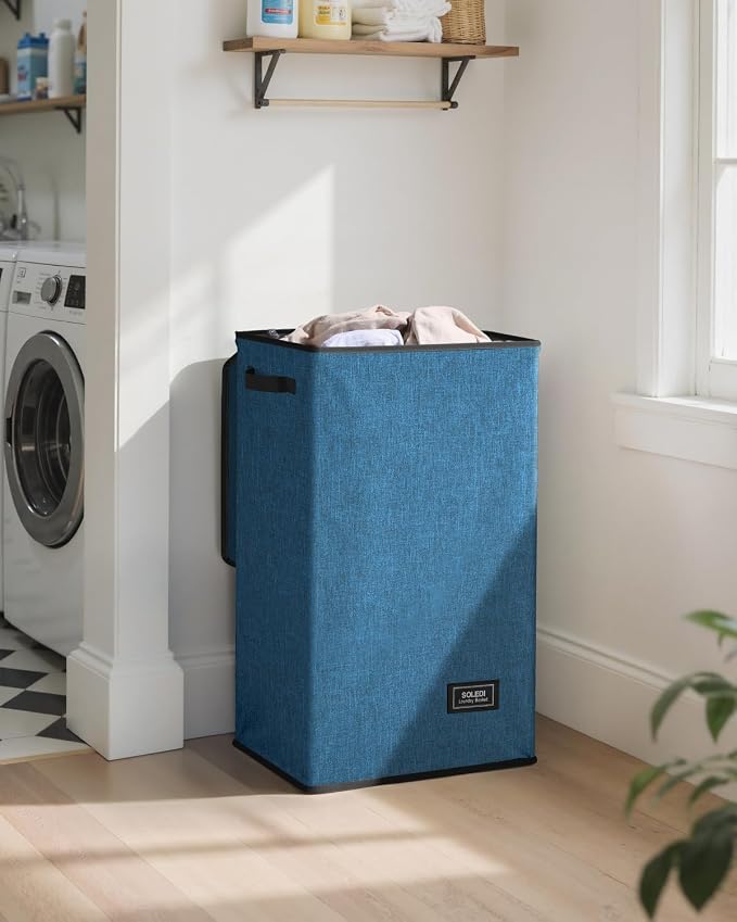 SOLEDI Laundry Hamper with Lid 90L Large & Tall Collapsible Laundry Basket - Image 2
