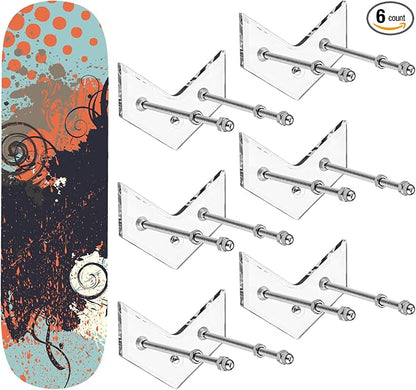 6 Packs Skateboard Wall Mount by Unknown