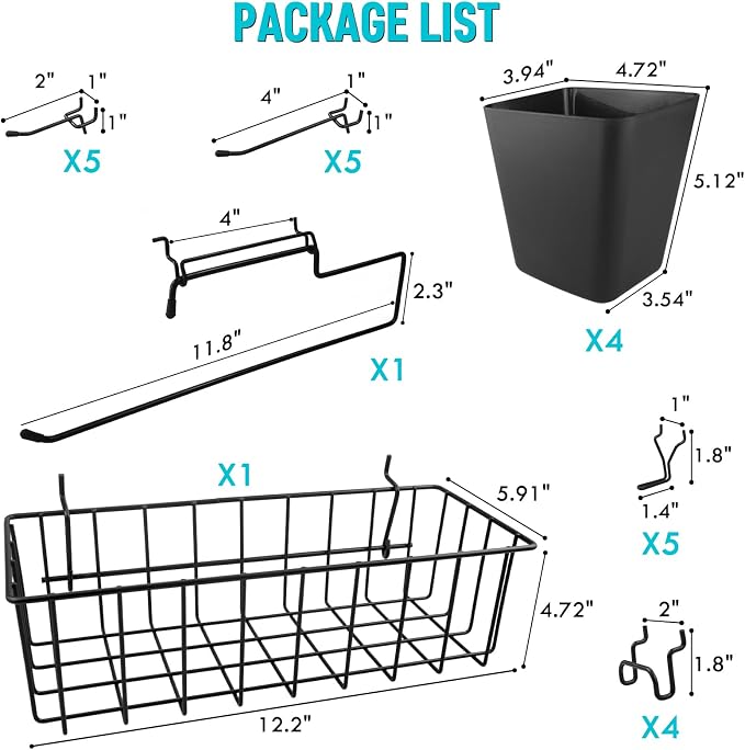 G.CORE Peg Board Organizer 21 Pack, Pegboard Accessories - Image 2