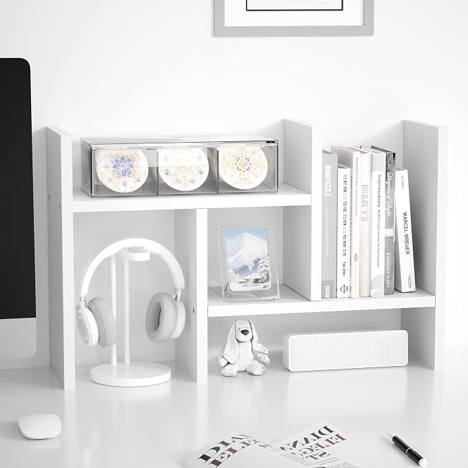 Jerry & Maggie Desktop Organizer Office Storage Rack Adjustable Wood Display by JERRYMAGGIE