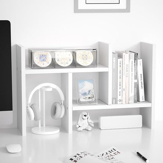 Jerry & Maggie Desktop Organizer Office Storage Rack Adjustable Wood Display by JERRYMAGGIE