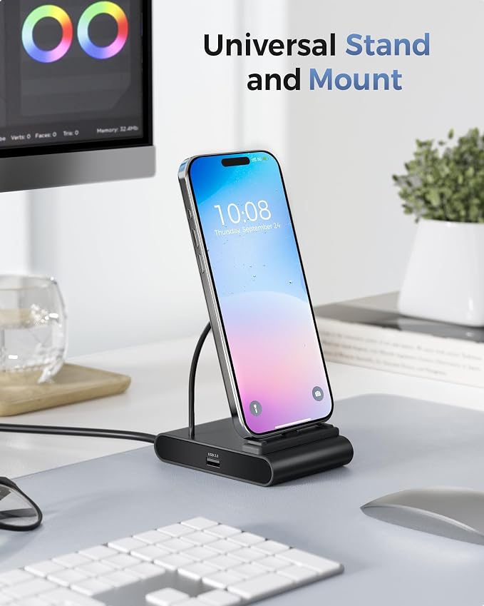 Cable Matters 5-in-1 iPhone 16/15 USB C Hub, 4K@60Hz HDMI | iPad Docking Stand - Image 8