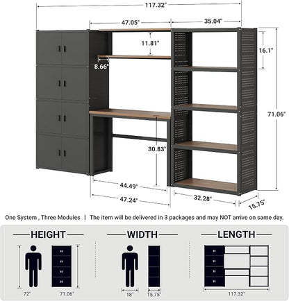 FLEXIMOUNTS 117" W Modular Garage Storage Cabinet - Image 2