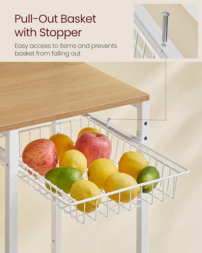 VASAGLE Bakers Rack with Power Outlet, 35.4 Inches Microwave Stand, Coffee Bar - Image 8