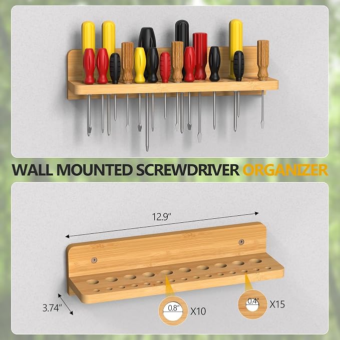 Wall Mounted Screwdriver Organizer, Hammer Rack and Pliers Holder - Image 4