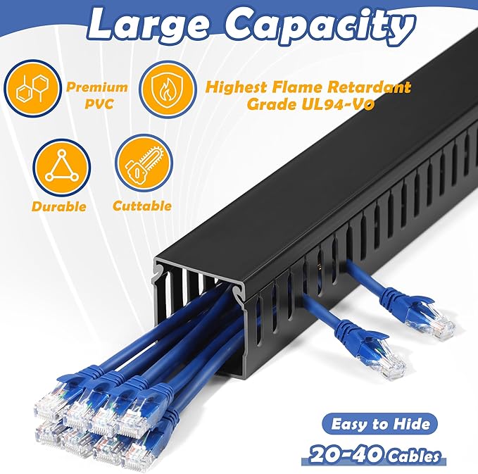 ZhiYo 99in Professional Server Rack Cable Management Raceway, H2in x W2in Cable - Image 2