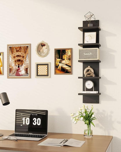 IBUYKE 5 Tier Wall Shelf Unit, Vertical Shelving - Image 2