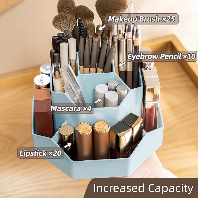 360° Rotating Makeup Brush Holder Organizer - Image 3