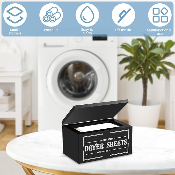 Dryer Sheet Holder and Lid, Dryer Sheet Container, Laundry Pods Dispenser - Image 2