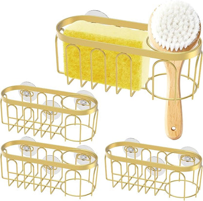 4 Pcs Sponge Holder Stainless Steel Kitchen Sink Caddy by Unknown