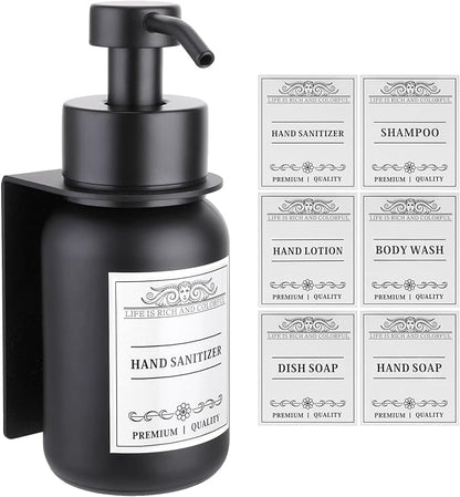 Black Glass Soap Dispenser Wall Mount by NOBTOU