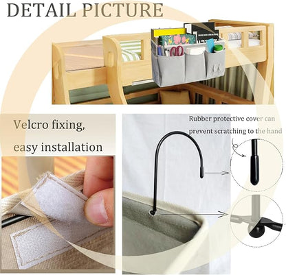 Bedside Caddy, Bedside Hanging Storage Organizer forBunk and Hospital Beds - Image 2