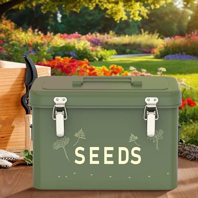 Orionstar Seed Storage Organizer, Metal Seed Saving Box - Image 3