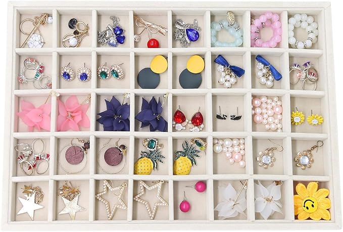 Stratalife 40 Grid Jewelry Organizer Tray, Stackable Drawer Earring Organizer by Stratalife