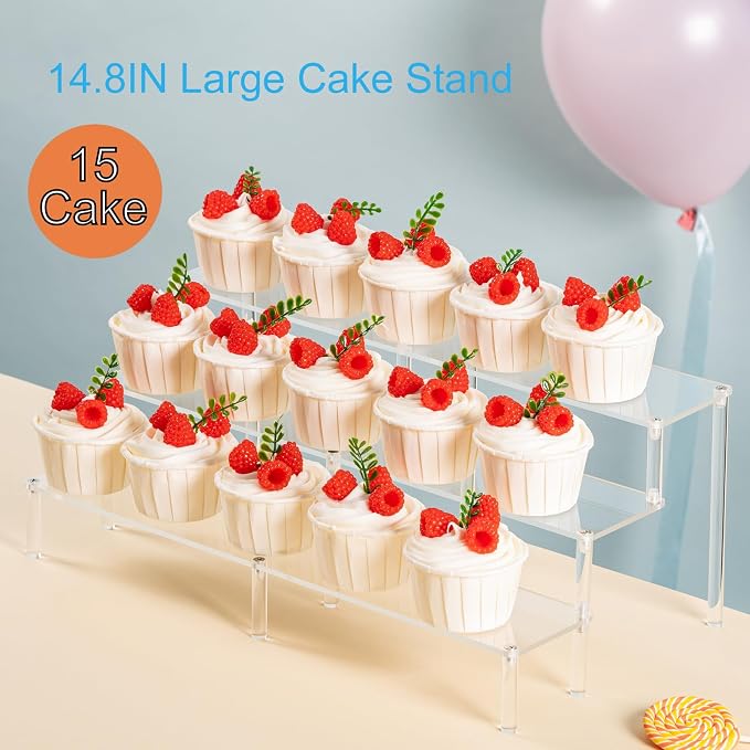 HENABLE 14.8 IN Large Acrylic Perfume Organizer Stand, Funko POP, Dessert - Image 2