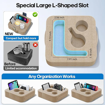 Couch Cup Holder Pillow, Sofa and Bed Organizer Caddy - Image 3
