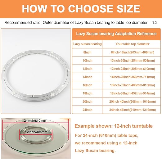 TamBee 10 Inch Lazy Susan Bearing Base - 130lb Capacity Aluminum Heavy Duty - Image 3
