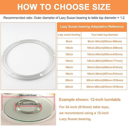 TamBee 10 Inch Lazy Susan Bearing Base - 130lb Capacity Aluminum Heavy Duty - Image 3