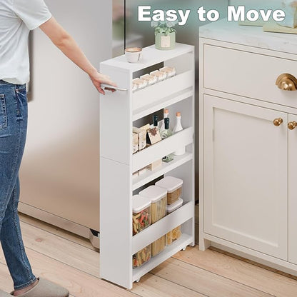 MARTY White Slim Storage Cart - Image 2