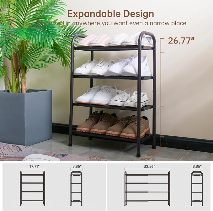 Gonfoam Expandable 4-Tier Shoe Rack - Image 4