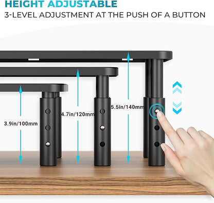 BONTEC 1 Pack 3 Height Adjustable Monitor Stand Riser - Image 3