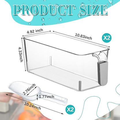Havawish Ice Storage Bin and Flexible Scoop Set Plastic Freezer Bin - Image 2