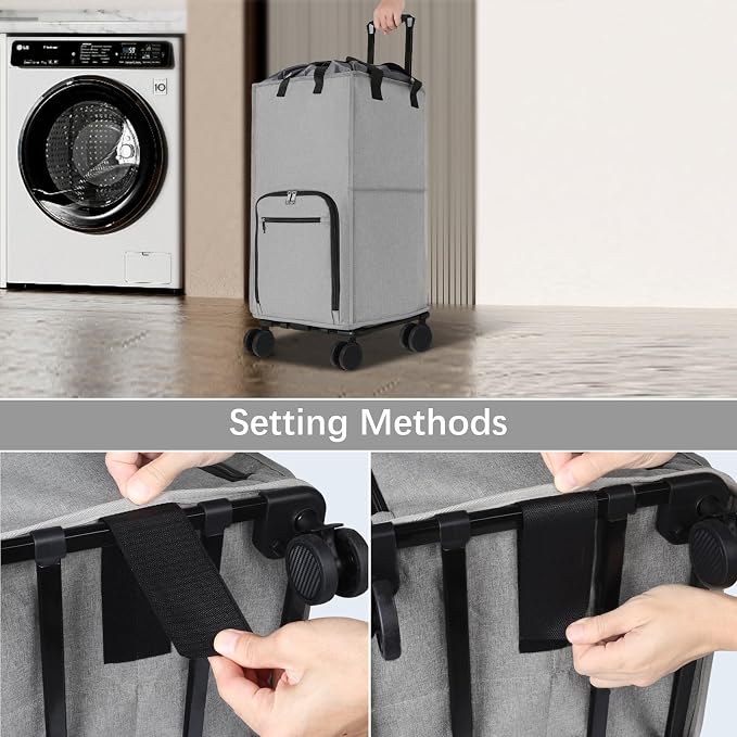Bukere Rolling Laundry Hamper - Image 3