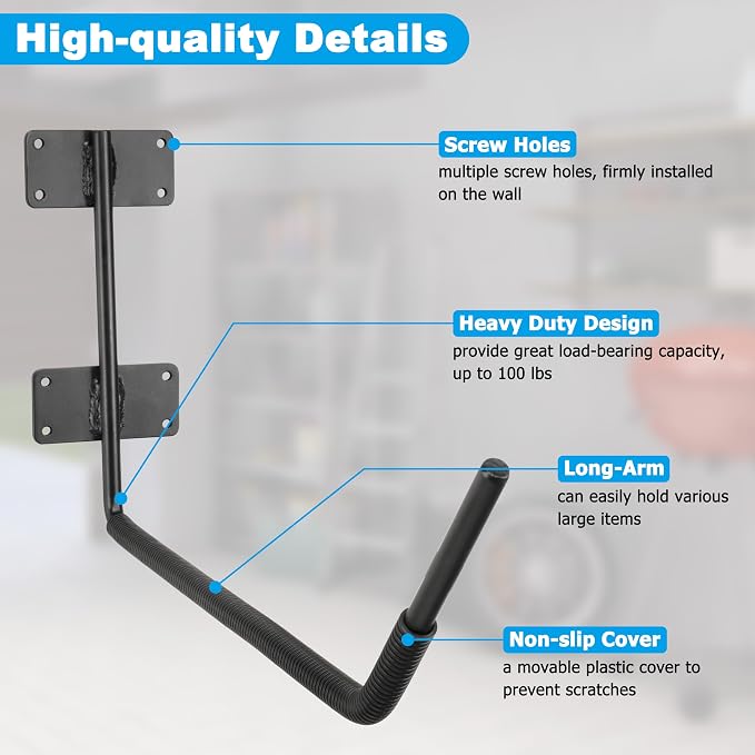 RedCall Kayak Storage Rack, Heavy Duty Kayak Wall Mount Hooks - Image 4