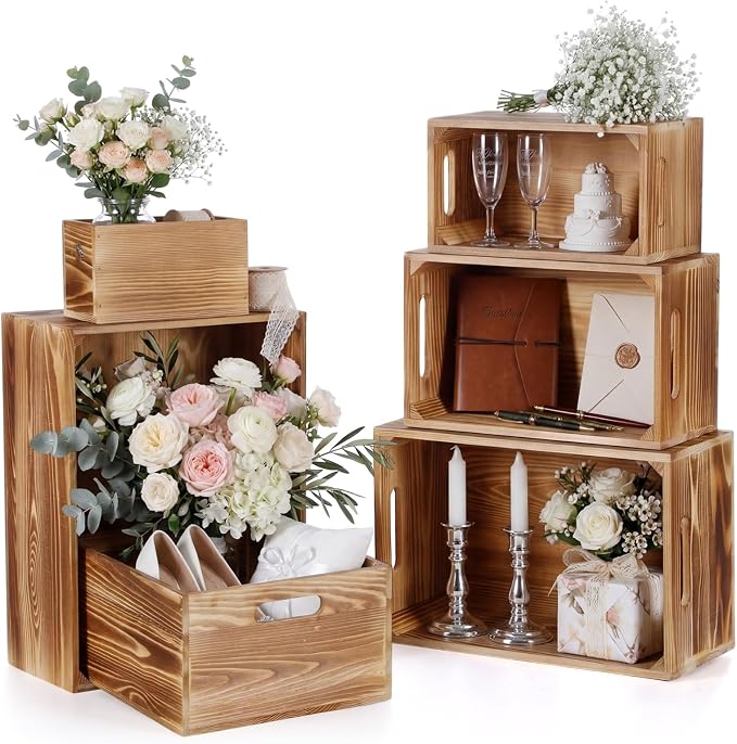 AceOrbit Set of 6 Wood Crates by Unknown
