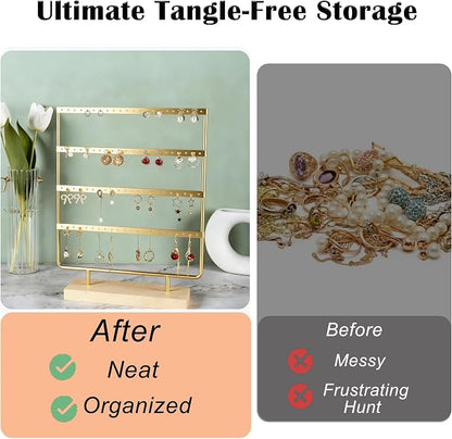 Earring Organizer Stand for Women, 4 Tier Tall Jewelry Holder Organizer Rack - Image 4