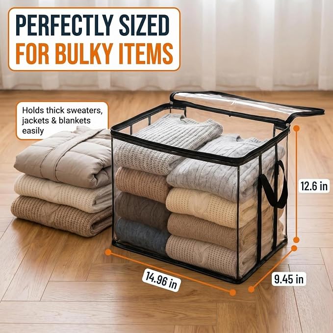Large Heavy-Duty Thick Plastic Clear Storage Bag - Image 2