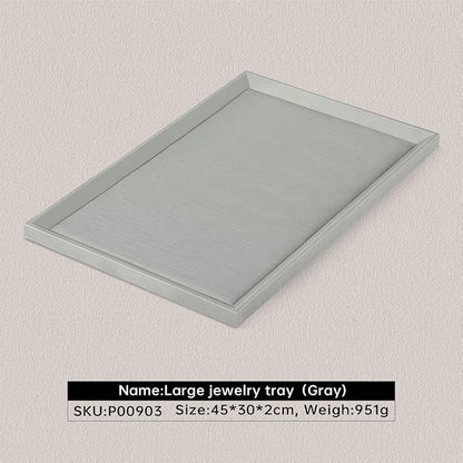 Jewelry Flat Tray, Leather Tray, Premium Grey Jewelry Tray, Jewelry Organizer - Image 3
