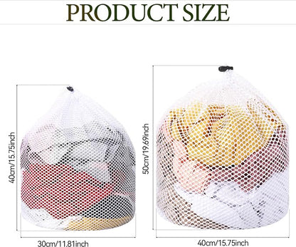 2 Packs Laundry Mesh Bags, Drawstring Net Laundry Bag - Image 7