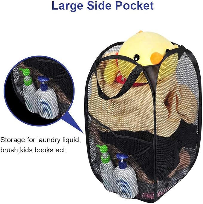 Larpur Popup Mesh Laundry Basket, Collapsible and Portable Clothes Washing - Image 6