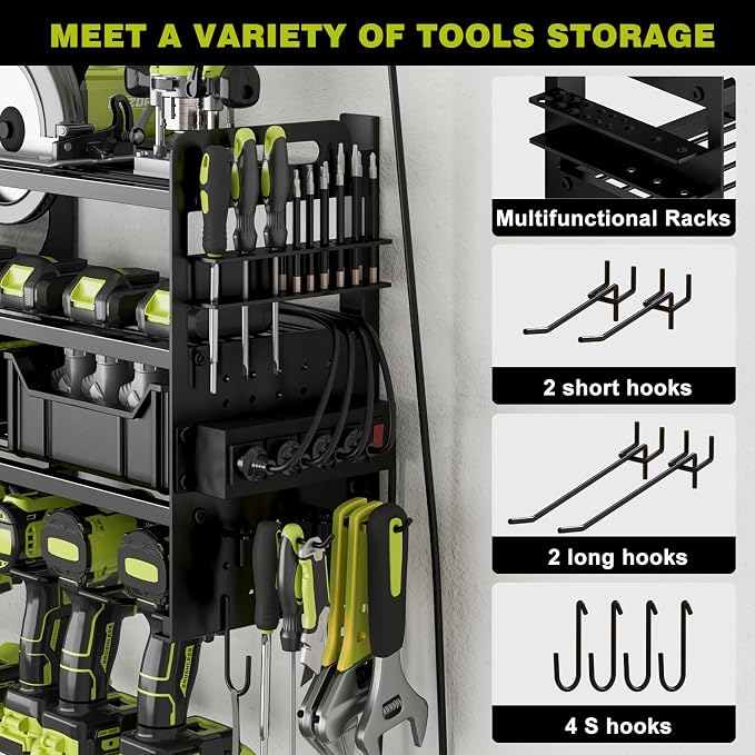 12 Cordless Drill Holder Large Power Tool Organizer Wall Mount - Image 4