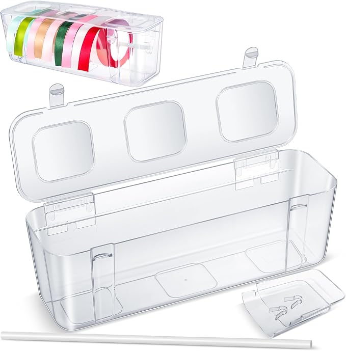 Ribbon Organizer Storage Clear Plastic Ribbon Holder by Saypacck