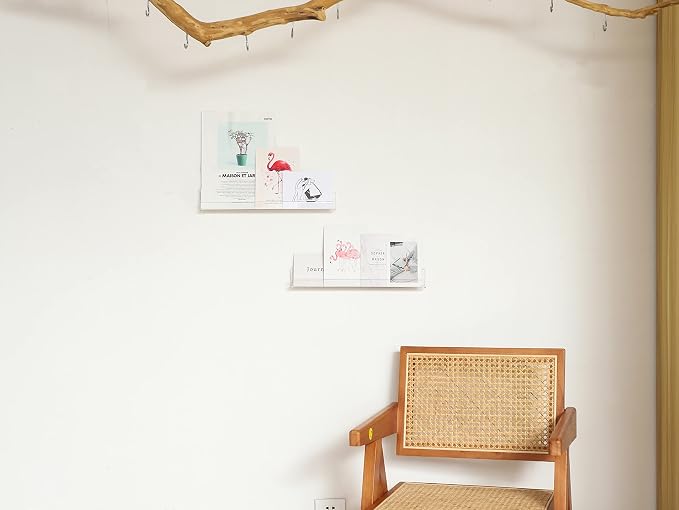 LikeU Nail Polish Rack Wall Mounted Shelf 2 Pack, 2 Tiers Floating Polish - Image 5