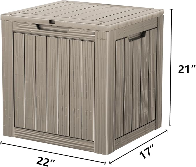 35 Gallon Deck Box, Resin Outdoor Indoor Waterproof Storage Box, Lockable - Image 4