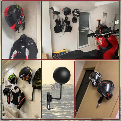 SANGMO 3 Pack 180° Motorcycle Helmet Rack, Rotation Metal Helmet Holder Wall - Image 4