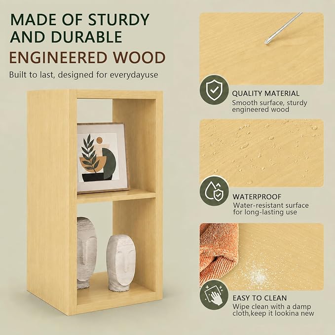 CTESNE【Wooden 2 Cube Storage Organizer Shelf - Image 4