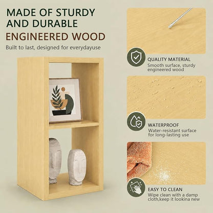 CTESNE【Wooden 2 Cube Storage Organizer Shelf - Image 4