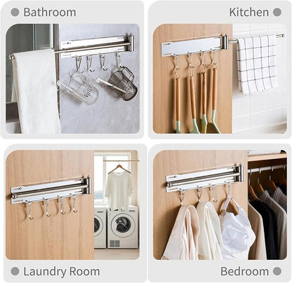 Valet Rod for Closet, Stainless Steel Extendable Daily Outfit Planning Rod - Image 5