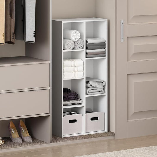 Furinno Reed Closet Organizers and Storage, 7-Cube Closet Organizer, Open Shelf by Furinno-FitsYourSpaceFitsYourBudget