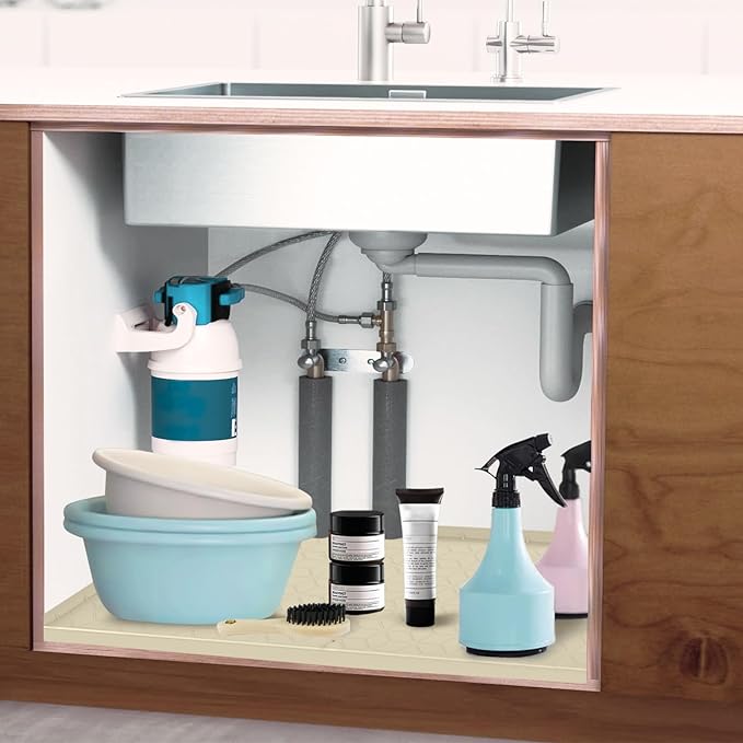 Under Sink Mat, Silicone Waterproof Under Sink Liner, Sink Cabinet Organizer - Image 7