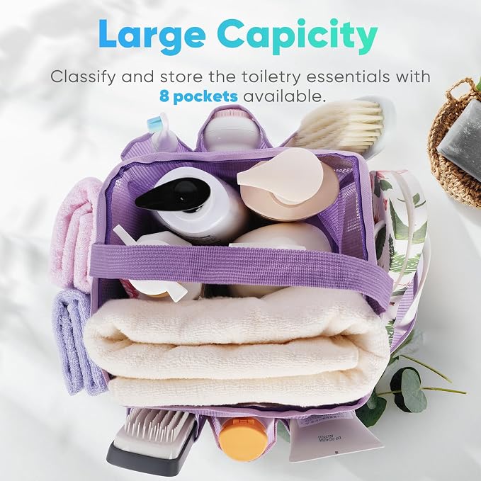EUDELE 2 Pack Mesh Shower Caddy Portable - Image 2