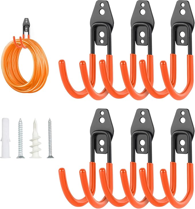 Upgraded Garage Hooks, 6 Pack Heavy Duty Wall Mount Steel Utility Hooks by Unknown