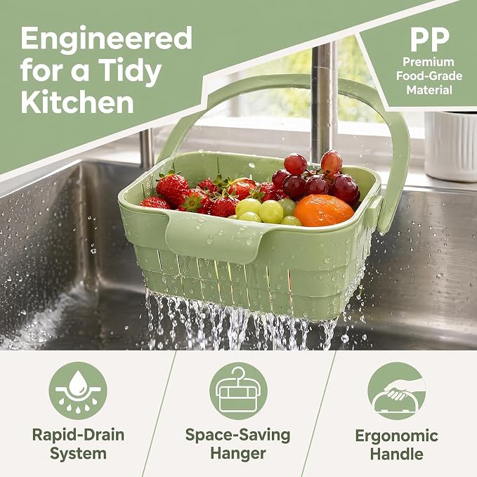 Foldable Sink Strainer Hanging Sink Drain Basket Kitchen Strainer Basket | - Image 2
