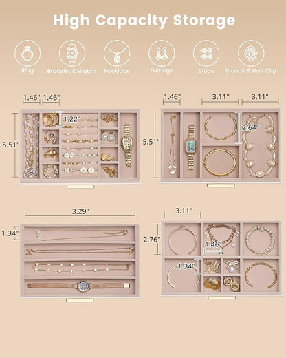 Lolalet Jewelry Box Organizer, 4-Layer Jewelry Organizers and Storage Case - Image 6
